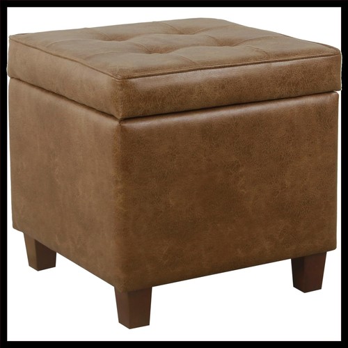 Small brown faux leather - faux,